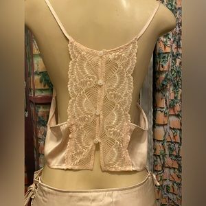 Bebe top Champagne silk top size M/L